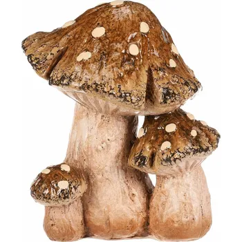 Podzimní dekorace Houby, 13 x 10 x 14 cm, polyresin, hnědá