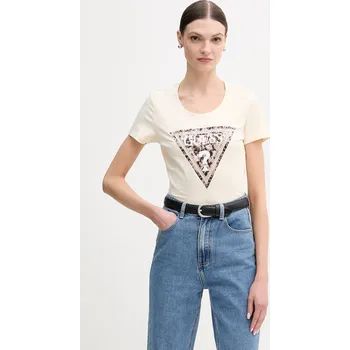 Pánské tričko Tričko Guess LEO W6RI32.J1314 béžová 01X, vel. XL