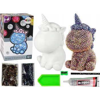 kreativní sada KREATIVNÍ SADA JEDNOROŽEC K OZDOBENÍ DIAMANTY KŘIŠŤÁLY HNĚDÝ