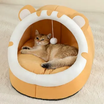 Pelíšek pro kočku Kočičí pelíšek - kukaň (3 velikosti) Barva: Žlutá, Velikost: S (30x30 cm)