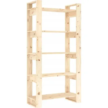 Knihovna Dřevěná knihovna z borovicového dřeva 80 x 35 x 160 cm, přírodní