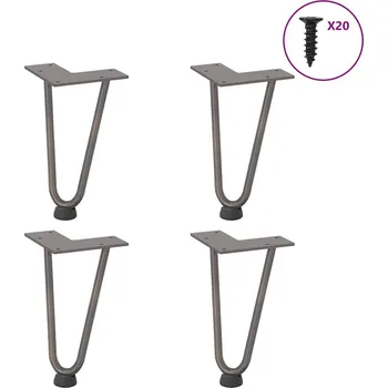 Konferenční stolek Nohy do vlasů pro konferenční stolek 4 ks přírodní ocel 20 cm masivní ocel - 8721102955808