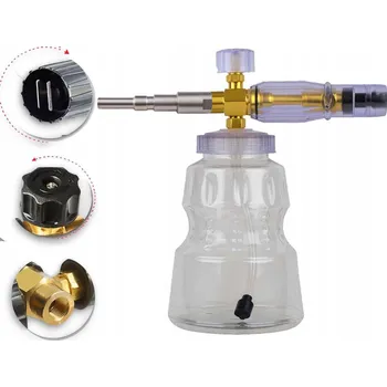 Příslušenství pro vysokotlaký čistič MOSAZNÁ PĚNOVACÍ TRYSKA PREMIUM 1L S RYCHLOSPOJKOU KEW PRO TLAKOVÉ MYČKY - PRŮHLEDNÁ NÁDOBA