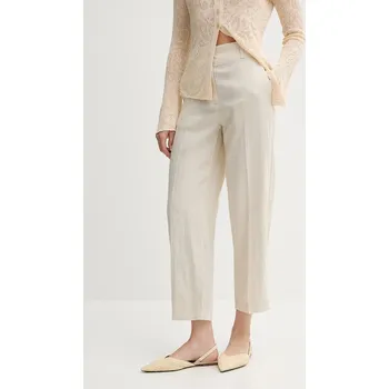 Pánské oblečení Lněné kalhoty United Colors of Benetton 4AGHDF06R béžová 01X, vel. 32