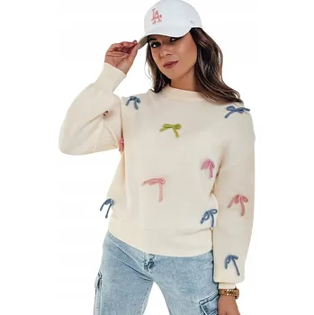 Dámský svetr DStreet dámský béžový svetr klasického střihu do pasu, univerzální velikost