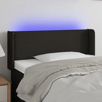 Čelo postele s LED černé 83 x 16 x 78/88 cm textil - 8720287297161