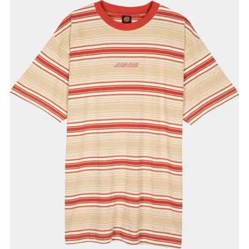 Oblečení a móda Santa Cruz Classic Strip Haze (blond wood stripe) M, červená