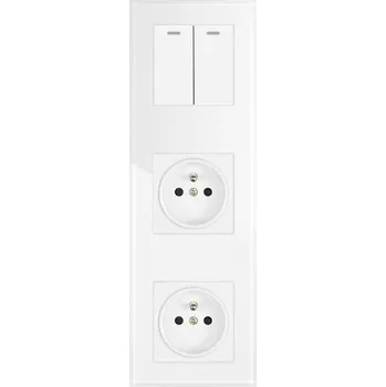 vypínač Dvě zásuvky plus Dvojitý klasický vypínač