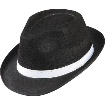 Klobouk Mafiánský klobouk - Fedora - černý