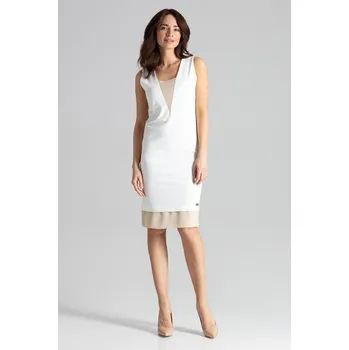 Dámské šaty Smetanové šaty bez rukávů L016 Velikost: S