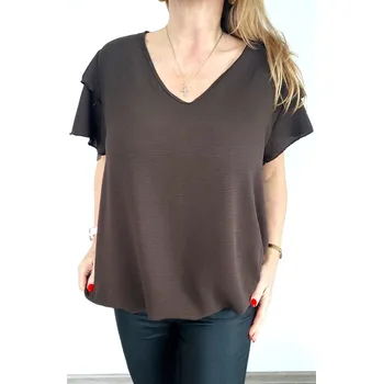 Dámská halenka Made in Italy Dámská halenka ALESSIA UNI, barva hnědá