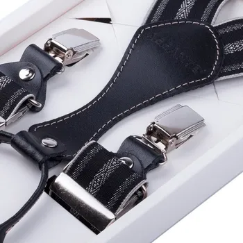 Kšandy Luxusní černošedé kšandy s hedvábným leskem kožená poutka Assante 90060, Velikost Uni