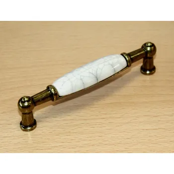 Nábytkové kování 11019 úchyt 96mm staromosaz-porc./popraskaný