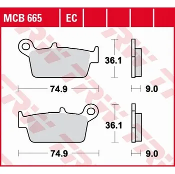 Brzdová destička Brzdové Destičky TRW MCB665