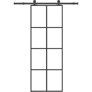 Vchodové dveře Posuvné dveře s kováním 76x205 cm ESG sklo a hliník - 8721158829009