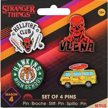 Cinereplicas Sada 4 ks odznaků Stranger Things - 4. série