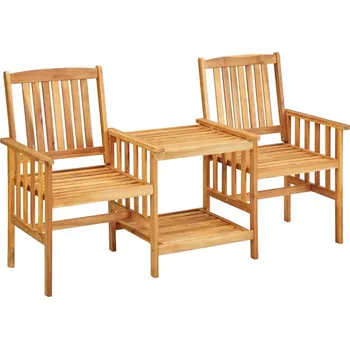 Zahradní sestava Zahradní židle s čajovým stolkem 159x61x92 cm masivní akácie - 8719883723013