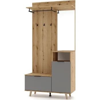 Předsíňová stěna Předsíňová stěna Nordic 100 cm dub Evoke/grafit