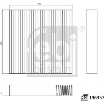Kabinový filtr Febi Bilstein 196357 Filtr, ventilace prostoru pro cestující
