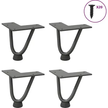 Konferenční stolek Nohy na konferenční stolek ve tvaru vlásenky 4 ks antracitové 10 cm masivní ocel - 8721102955754