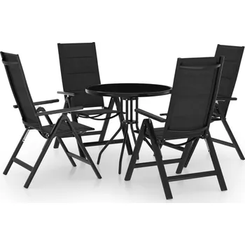 Zahradní sestava 5dílný balkonový set černý a antracitový - 8720286407141