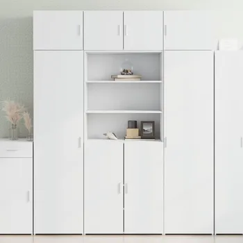 Příborník do zásuvky Skříň highboard bílá 80 x 42,5 x 185 cm kompozitní dřevo - 8721102654671