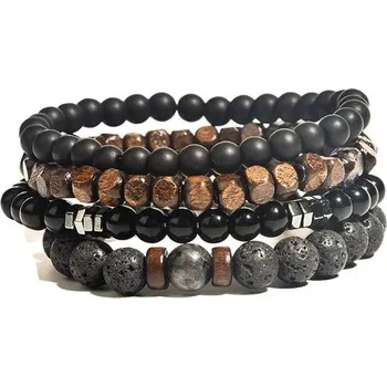 Náramek Kombinovatelný náramek z lávových kamenů