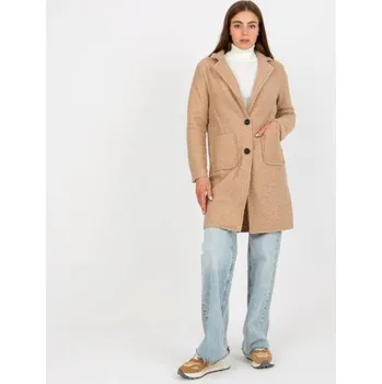 Dámský kabát Dámský kabát s kapsami OCH BELLA béžový