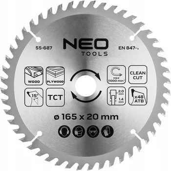 Pilový kotouč Kotouč pro pilu, ponornou pilu, vidiový, 165 x 1.4 x 2.0 x 20 mm, 48 zubů,