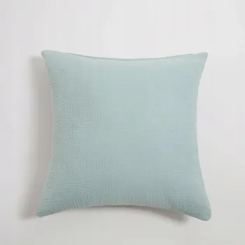Polštář ZELENÝ MUŠELÍNOVÝ POVLEK NA POLŠTÁŘ 40x40cm PREMIUM JEMNÝ PŘÍRODNÍ DEKORAČNÍ