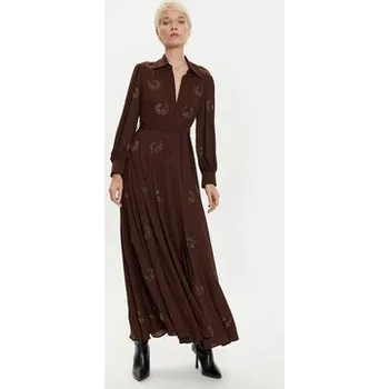 Dámské oblečení PINKO Košilové šaty 104432 A289 Hnědá Regular Fit 40