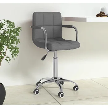 Otočná kancelářská židle světle šedá textil - 8720286530474