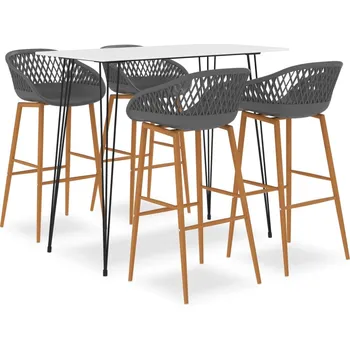 Jídelní set 5dílný barový set bílo-šedý - 8720286172513