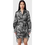 Šaty s příměsí hedvábí AllSaints LEYLA W081DC šedá 90X, vel. 36