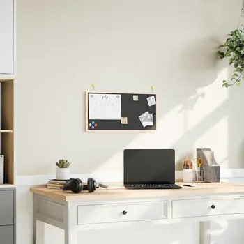 Magnetická kreslící tabulka vidaXL Křídová tabule s rámem z masivního borovicového dřeva černá 60 x 30 cm [4017409]