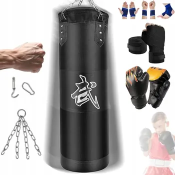 Boxovací pytel 100cm BOXERSKÁ SADA BOXOVACÍ PYTEL RUKAVICE OBINADLA Bez výplně