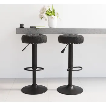 Barová židle Barové židle 2 ks černé samet - 8720286513729