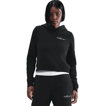 Pánská mikina Dámská mikina s kapucí NIKE-W NSW PHNX FLC SHRUNKEN HOODIE BLACK Černá S