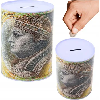 Pokladnička KOVÁNÍKOVÁ POKLADNIČKA PLECHOVÁ NA PENÍZE BANKOVKY 200 ZLOTÝCH 16X12CM