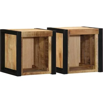 Noční stolek Noční stolky 2 ks 40x35x40 cm hrubý mangovník - 8721158313386