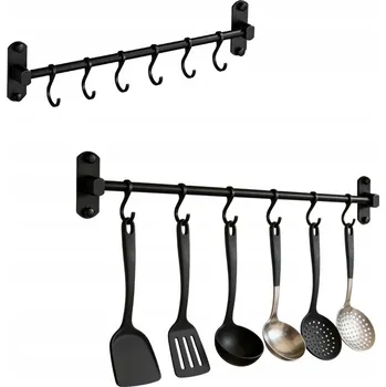 Věšák VĚŠÁK NA KUCHYŇSKÉ NÁČINÍ LIŠTA DRŽÁK HÁČKY ORGANIZÉR DO KUCHYNĚ LOFT