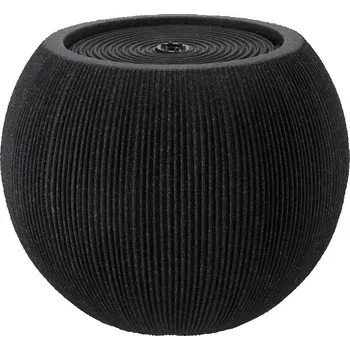 Zahradní dekorace Plastová zahradní fontána s LED, 37x37x30 cm černá