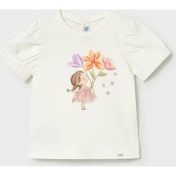 Dívčí triko Mayoral 1078 smetanové Rozměr: 12 měsíců, 80 cm