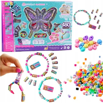 kreativní sada KREATIVNÍ SADA NA VÝROBU BIŽUTERIE KORÁLKY 480 NÁLEPEK