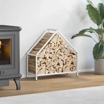 Stojan na palivové dřevo bílý Ocel válcovaná za studena - 8721158788412