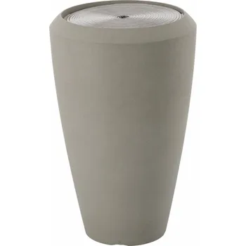 Zahradní dekorace Plastová zahradní fontána s LED, 44,5x44,5x70 cm, šedá