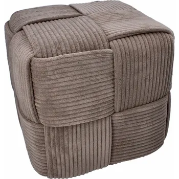 Taburet Pletená pufa kostka 40x40x40 cm, šedá