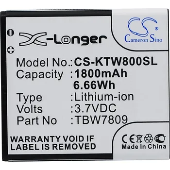 Baterie pro mobilní telefon Baterie Cameron Sino CS-KTW800SL, Li-Ion, 1800