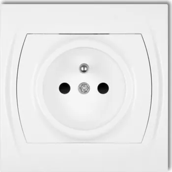Elektrická zásuvka Zásuvka do zdi s uzemněním Karlik bílá LGP-1Z