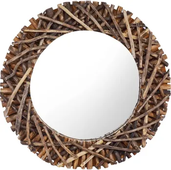 Zrcadlo Nástěnné zrcadlo 60 cm teak kulaté - 8719883910970
